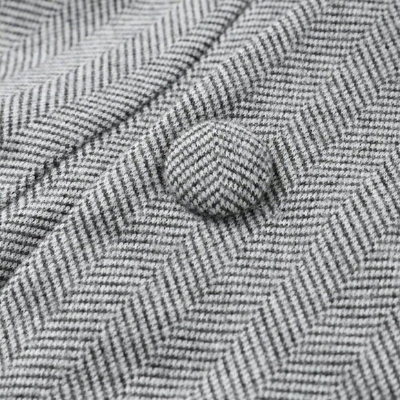 Light Grey Elegant Women's Casual Button Front Two Pieces Suit - Picture 5 of 6